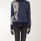 Wollpullover mit Jacquard-Muster